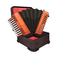 Illustration of accordion on the box vector