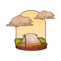 tent under the clouds illustration vector