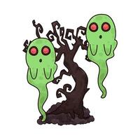 two strangely shaped ghosts vector