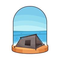 black tent on the coast vector