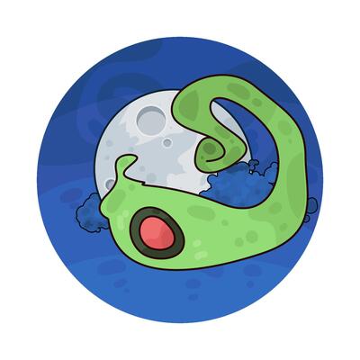 Illustration of strangely shaped ghosts