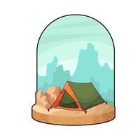 Illustration of green comfortable tent vector