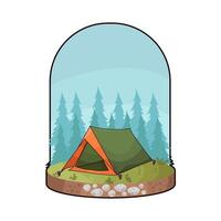 green comfortable tent vector