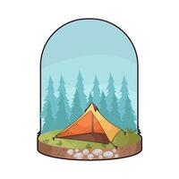 yellow comfortable tent vector