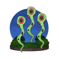 three strangely shaped ghosts vector