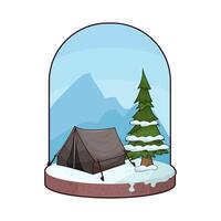 black tent under the clouds vector