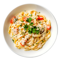 A white plate topped with pasta and tomatoes png