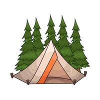 cream tent near the trees vector