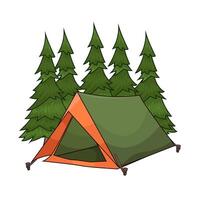 green tent near the trees vector