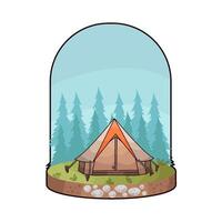 cream comfortable tent vector