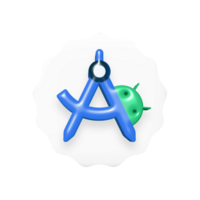 3d Google Android Studio on transparent background png
