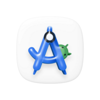 Google Android Studio on transparent background png