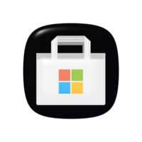 3d Microsoft Store app icon on transparent background png