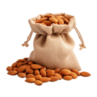 Sack of Almonds for Nutritious Snacking and Culinary Applications png