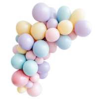 Whimsical Balloon Garland in Soft Pastel Colors png