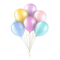 Charming Cluster of Pastel Balloons for Celebrations png