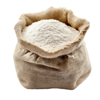 Burlap Sack Overflowing with Fine Flour for Baking and Cooking png