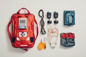 Emergency Medical Backpack Kit With Various Supplies photo