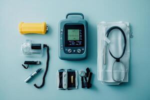 médico equipo diseño demostración varios dispositivos foto