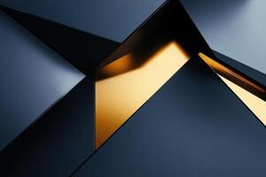 Abstract Gold and Dark Blue Geometric Shapes photo