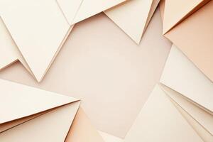 Abstract Beige Paper Shapes Form a Frame photo