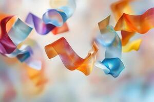 Abstract Colorful Ribbons Flowing Gracefully photo