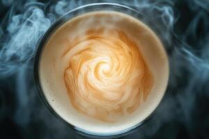 Swirling Coffee Cream Creates a Vortex Effect photo