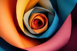 Abstract Colorful Paper Rose Swirls Design photo