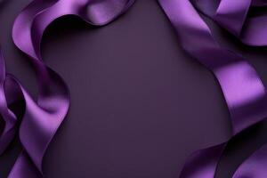 Elegant Purple Ribbons Frame Empty Space photo