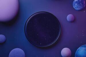 Celestial Bodies Orbiting a Starry Portal photo