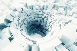 Abstract White Geometric Tunnel Design photo