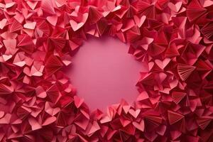 Pink Paper Hearts Create Lovely Valentines Day Design photo