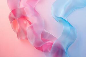 Pink and Blue Sheer Fabric Ribbons Swirling photo