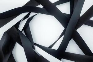 Abstract Black and White Intertwined Ribbons photo