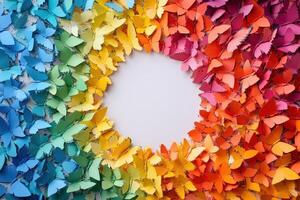 Colorful Paper Butterflies Forming A Circle photo