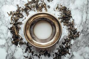 Antique Tea Infuser with Loose Leaf Tea photo