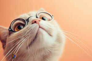 A cat wearing glasses photo