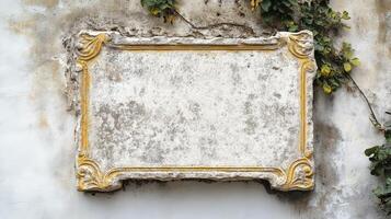 Old sign on the wall of a building photo
