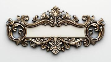 Golden ornate frame with a blank space for text photo