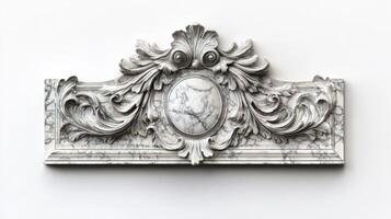 A marble plaque with ornate designs on it photo