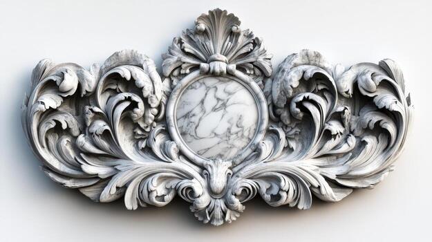 A decorative marble frame with ornate design photo