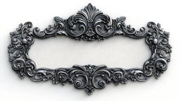 An ornate frame with a black background photo