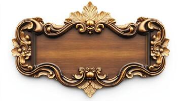 Golden ornate frame with a blank space for text photo