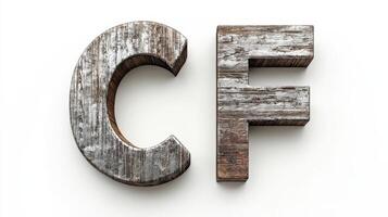 The word c is made of wood and painted white photo