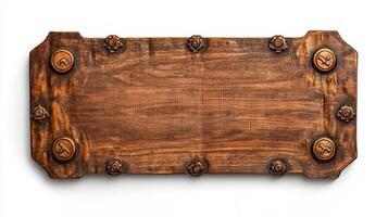 An old wooden board with decorative carvings photo
