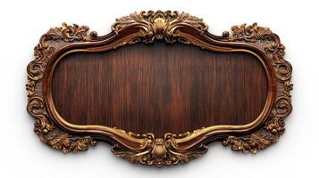 An ornate wooden frame with a gold border photo