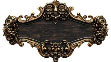 An ornate gold frame with a black border photo