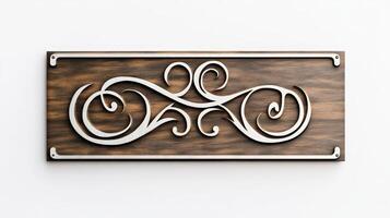 A wooden plaque with a bike design on it photo
