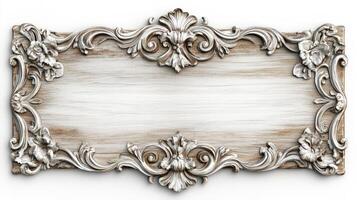 An old wooden frame with ornate design photo