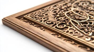 Islamic calligraphy on a wooden frame photo